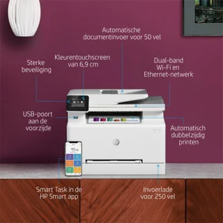 پرینتر اچ ‌پی رنگی چهار کاره با چاپ لیزری مدل Color LaserJet Pro MFP M283fdw، سایز چاپ A4، 101704310