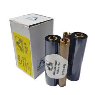 ریبون پرینتر لیبل زن نیک براز مدل WAX/RESIN 110mm x 75m بسته 2 عددی 101716116